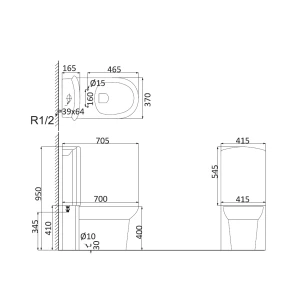 Унитаз-компакт Creo Ceramique Le Mans LM1002+LM1001+LM1003
